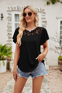 Gaia | Women's Lace Blouse in Black