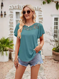 Gaia | Women's Lace Blouse in Blue