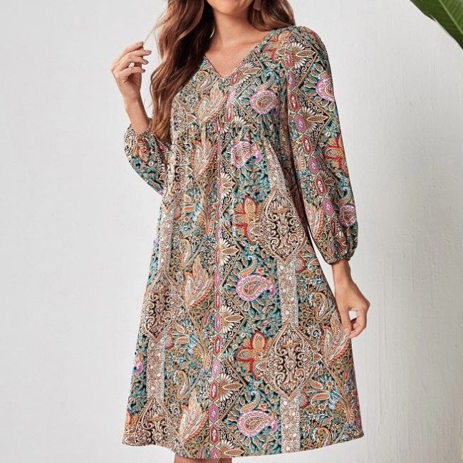 Galatea | Women's V-Neck Dress – Casual Dress in Bild Eins