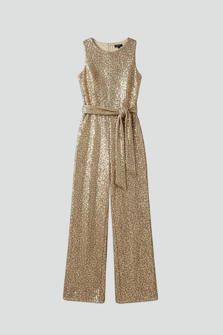 Galiana | Women's Sleeveless Sequin Wide-Leg Jumpsuit
