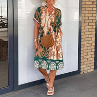 Garnet | Women's V-Neck Pockets Dress – Casual Dress