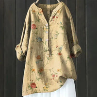 Garnet | Women's Floral Long Sleeve Blouse in Yellow