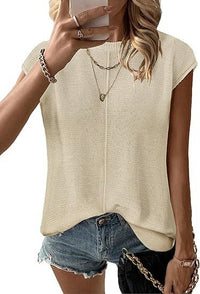 Gelsomina | Women's Knit Casual Top in Apricot