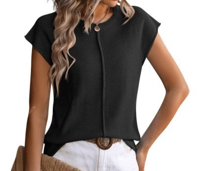 Gelsomina | Women's Knit Casual Top in Black