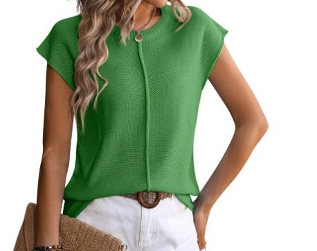 Gelsomina | Women's Knit Casual Top in Green