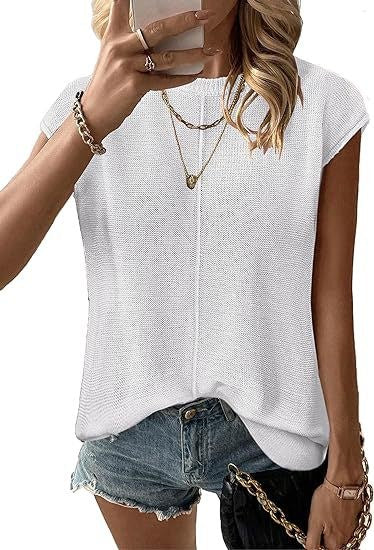 Gelsomina | Women's Knit Casual Top in White