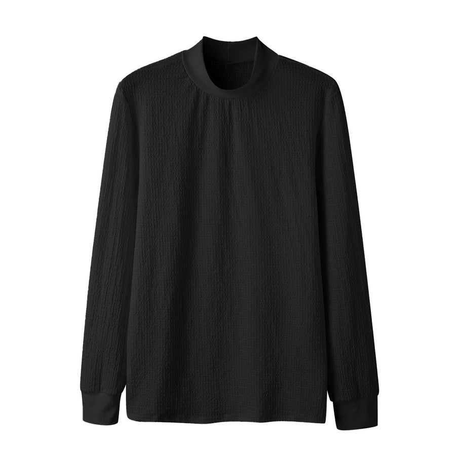 Gemma | Women's Textured Long Sleeve Elegant Top in Black