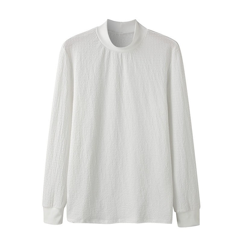 Gemma | Women's Textured Long Sleeve Elegant Top in White
