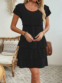 Gemma | Women's Ruffle Detail Dress – Casual Dress in Black
