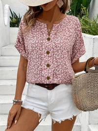 Gemma | Women's Floral Print Blouse in Pink