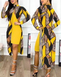 Genevieve | Women's Asymmetric Elegant Maxi Dress in Yellow