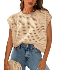 Genista | Women's Knit Fashionable Top in Apricot