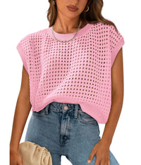 Genista | Women's Knit Fashionable Top in Pink