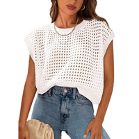 Genista | Women's Knit Fashionable Top in White