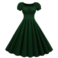 Genista | Women's Puff Sleeve Dress in Green