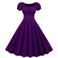 Genista | Women's Puff Sleeve Dress in Purple