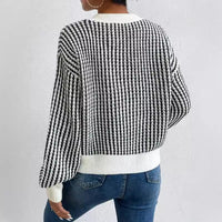 Georgette | Women's Textured Voluminous Knit Sweater in Black