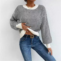 Georgette | Women's Textured Voluminous Knit Sweater in Black