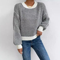 Georgette | Women's Textured Voluminous Knit Sweater in Black