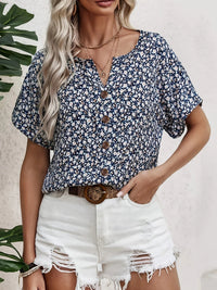 Georgina | Women's Floral Print Button Front Blouse