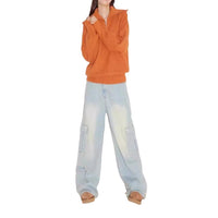 Georgina | Women's Zip Sweater in Light Blue