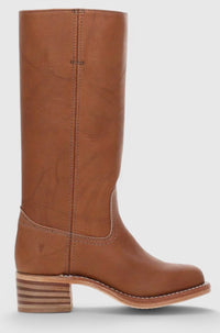 Geraldine | Women's Leather Look Stacked-Heel Knee-High Boots