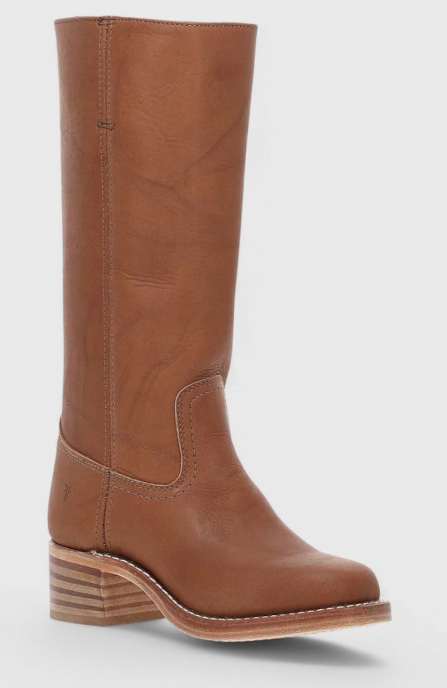 Geraldine | Women's Leather Look Stacked-Heel Knee-High Boots