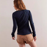 Gerarda | Women's Button-Front Bodycon Long Sleeve Top