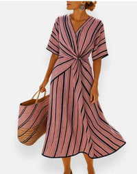 Gerda | Women's Wrap Maxi Dress in Peach