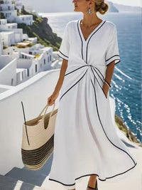 Gerda | Women's Wrap Maxi Dress in White