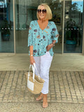 Gerda | Women's Floral with Button Front Blouse