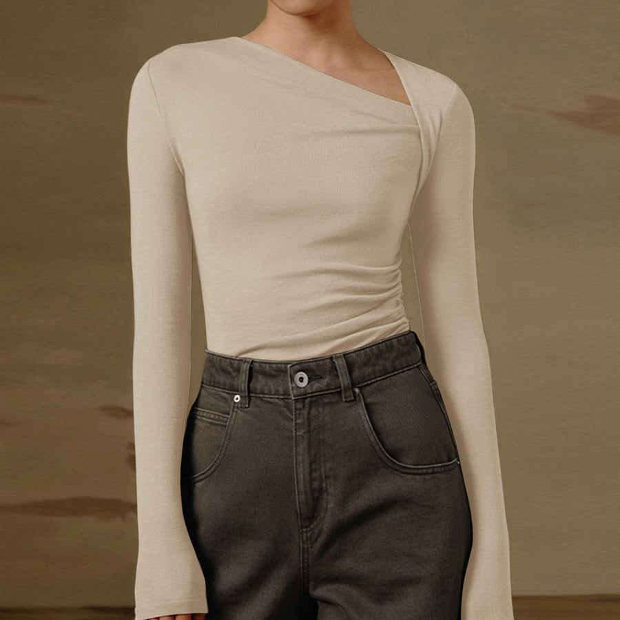 Gerlinda | Women's Long Sleeve Top in Apricot