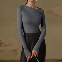Gerlinda | Women's Long Sleeve Top in Gray