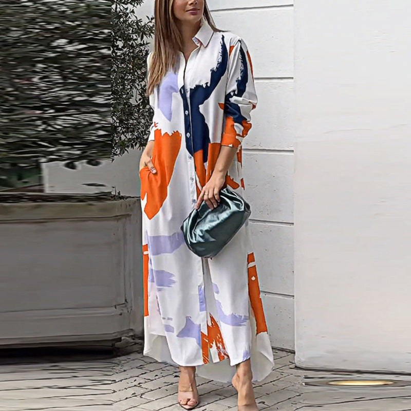 Gerlinde | Women's Dress – Casual Dress in White Orange