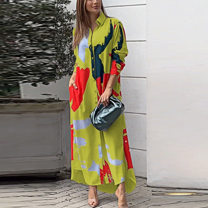 Gerlinde | Women's Dress – Casual Dress in Yellow Red