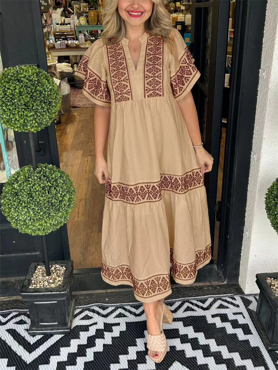 Germaine | Women's Elegant Maxi Dress in Khaki