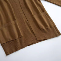 Germaine | Women's Pockets Knit Cardigan in Khaki