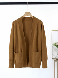 Germaine | Women's Pockets Knit Cardigan in Khaki