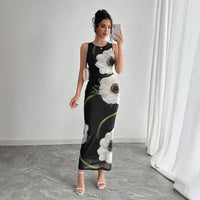Gertrude | Women's Bodycon Floral Elegant Maxi Dress in Black