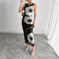 Gertrude | Women's Bodycon Floral Elegant Maxi Dress in Black