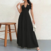 Gertrude | Women's Flowing Maxi Dress in Black