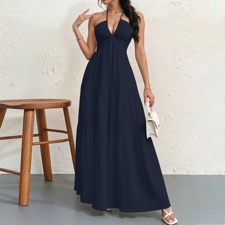 Gertrude | Women's Flowing Maxi Dress in Blue