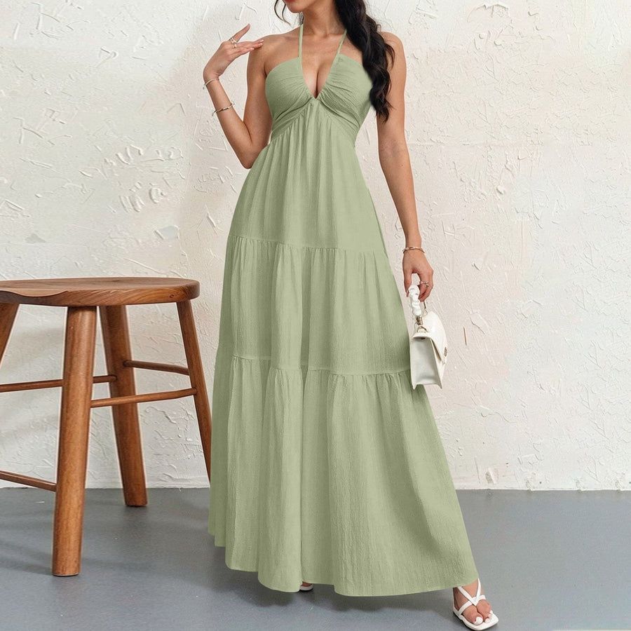 Gertrude | Women's Flowing Maxi Dress in Light Green