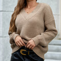 Gertrude | Women's V-Neck Textured Knit Sweater