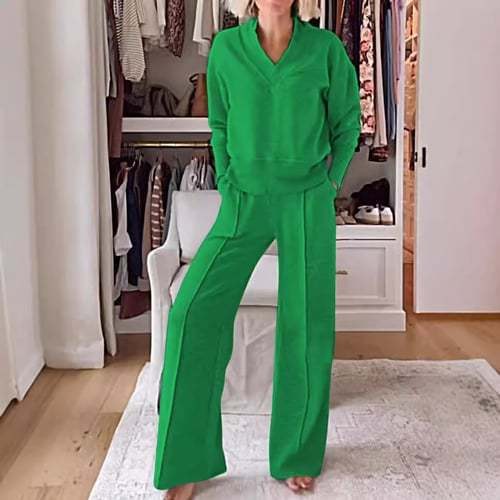 Ghislaine | Women's V-Neck Two-Piece Set