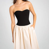 Ghislaine | Women's Ruched Comfortable Elegant Maxi Dress in Black