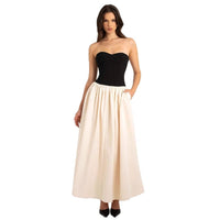 Ghislaine | Women's Ruched Comfortable Elegant Maxi Dress in Black
