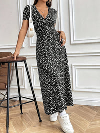Gianna | Women's Floral Print V-Neck Maxi Dress in Black