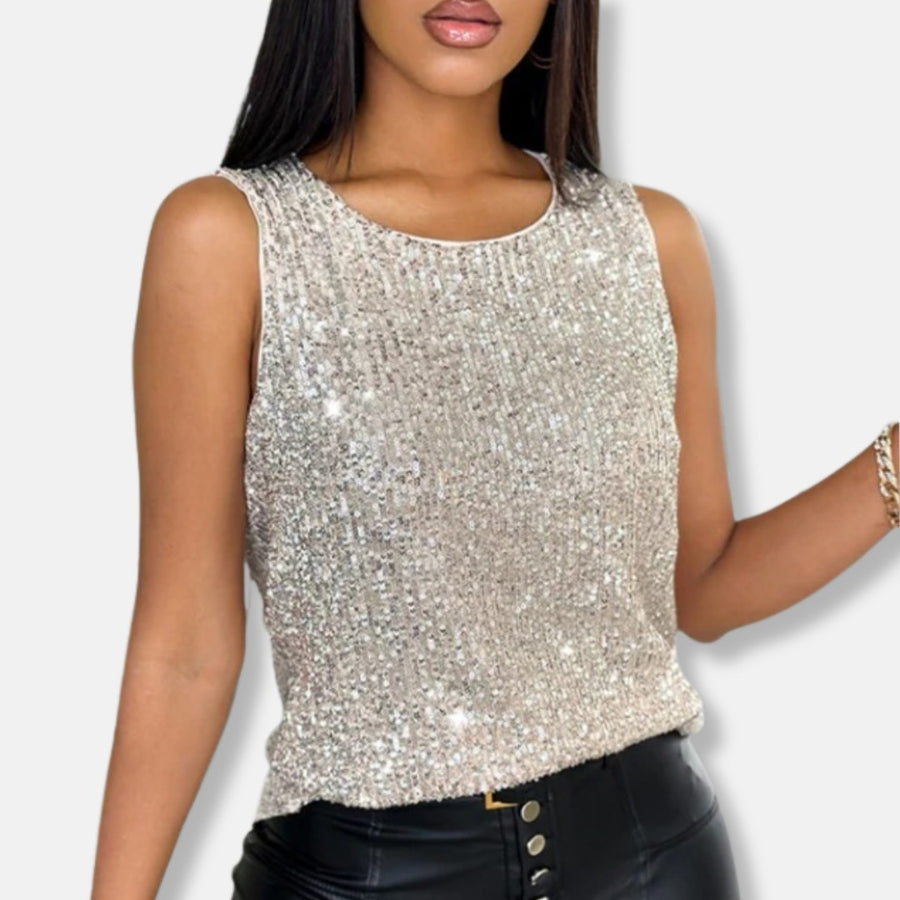 Gilberte | Women's Sequin Sleeveless Going Out Top