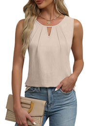 Giordana | Women's Sleeveless Elegant Top in Apricot